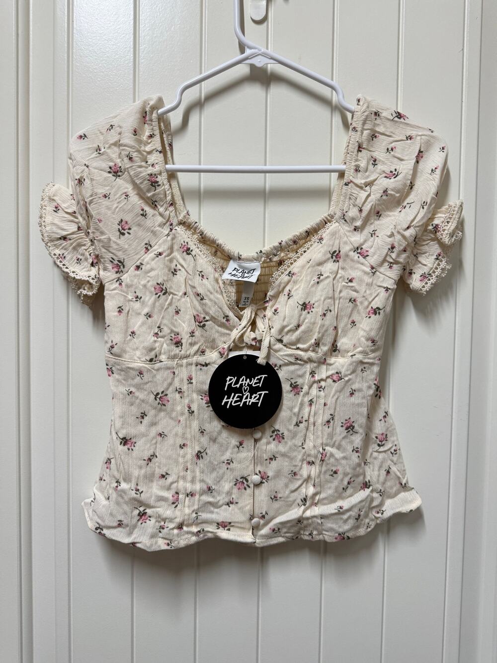 Planet Heart Babydoll shirt NWT Floral Size XS